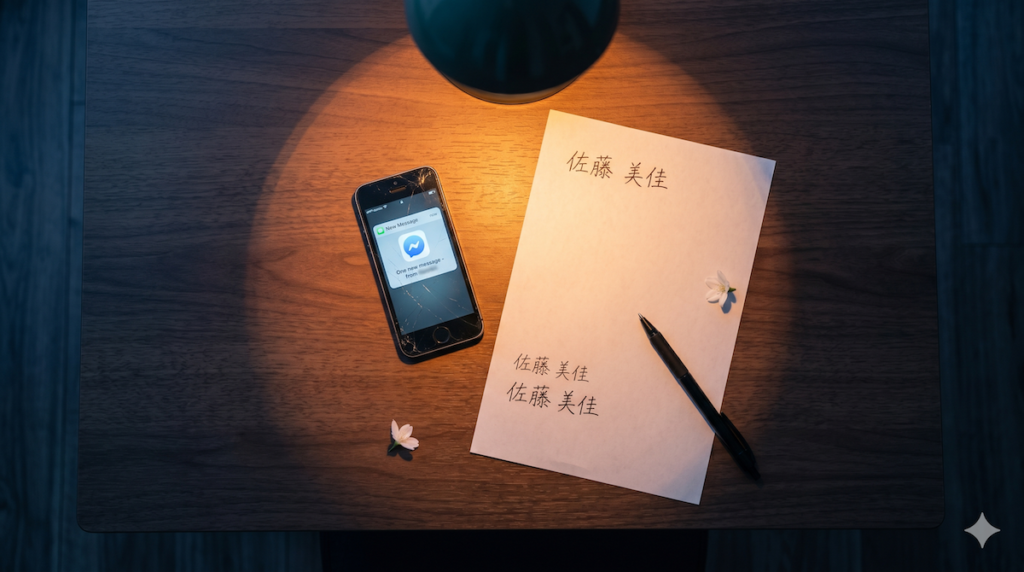 香典袋に名前を書く大学生の準備風景とスマホ