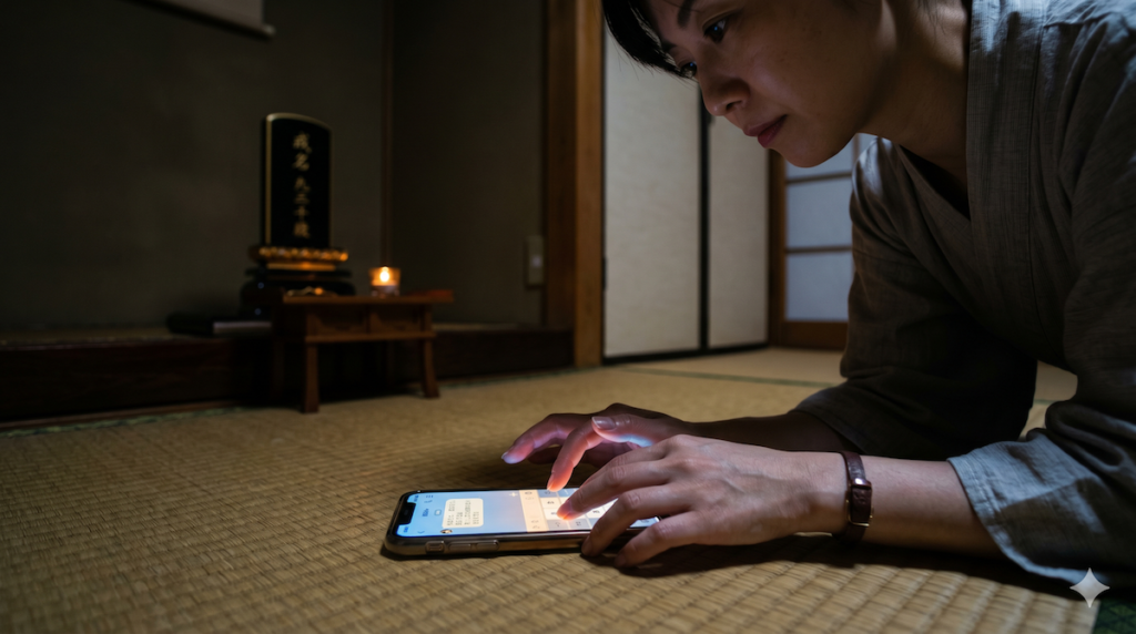 嫁の立場で義実家へ気遣いの連絡をするスマホ操作