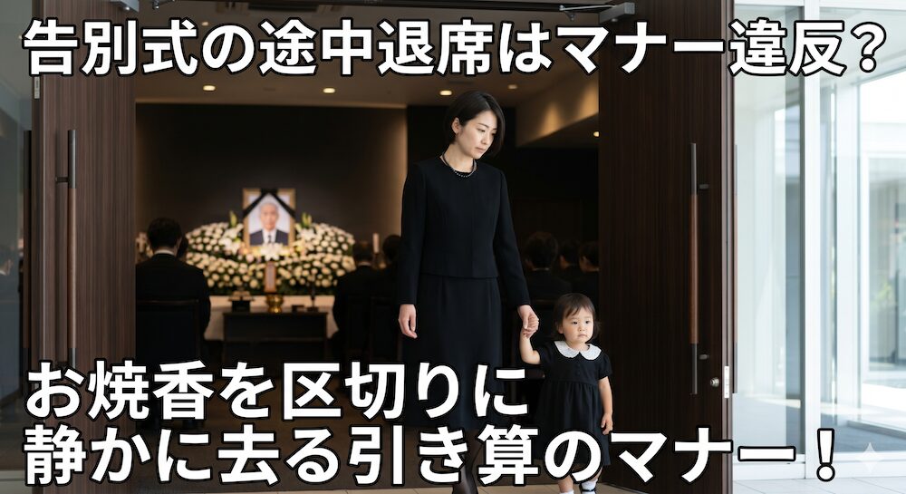 告別式の途中退席はお焼香後であればマナー違反ではありません。
