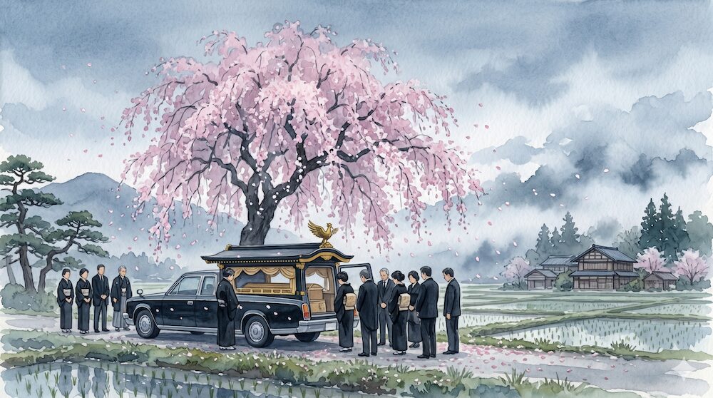 葬儀の心付けと霊柩車の風景