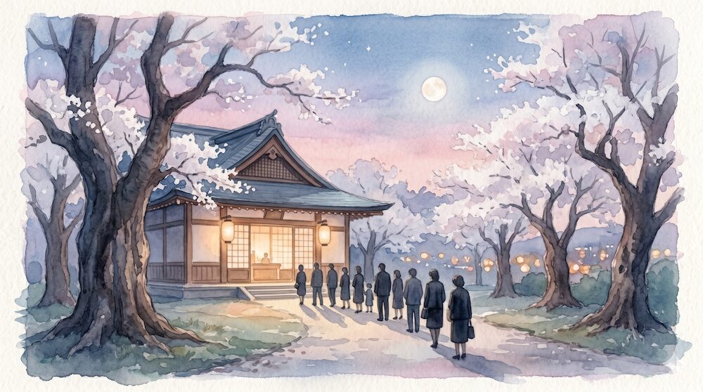親しくない知人のお通夜に参列する人々