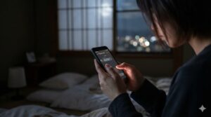 親しくない知人のお通夜参列に迷う女性の手元の様子