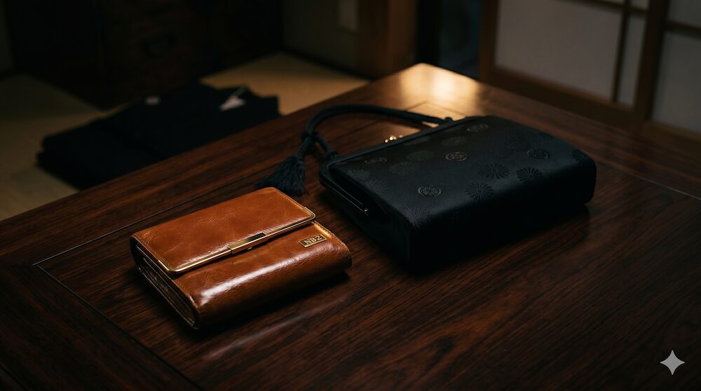 葬儀に不向きな日常の財布と喪服バッグ