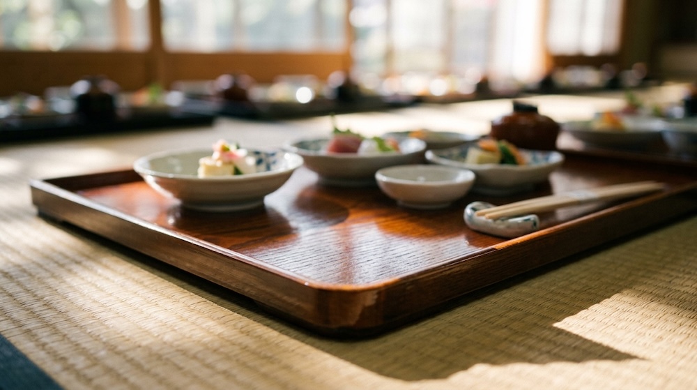 会食の席に置かれた席札