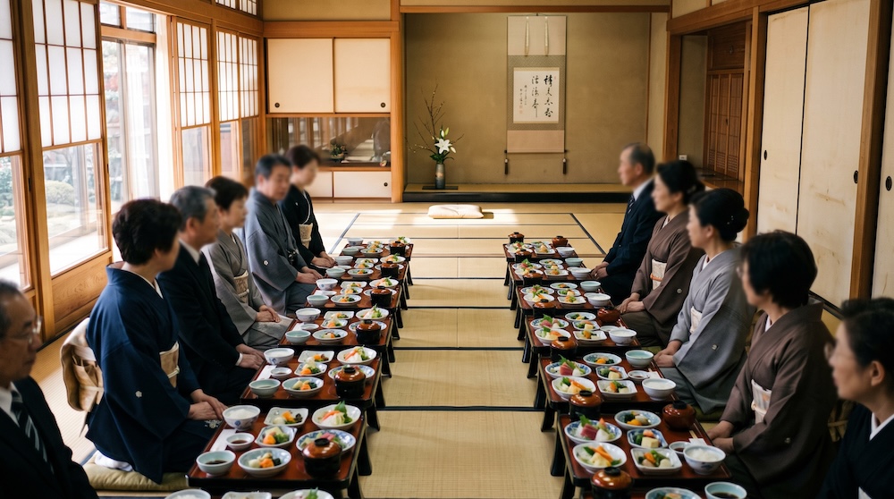 一周忌の会食でポッカリと空いた最上座