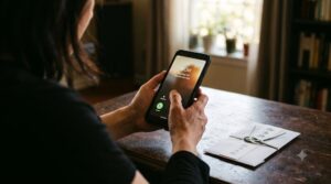 夏の訃報にスマホを握りしめる様子