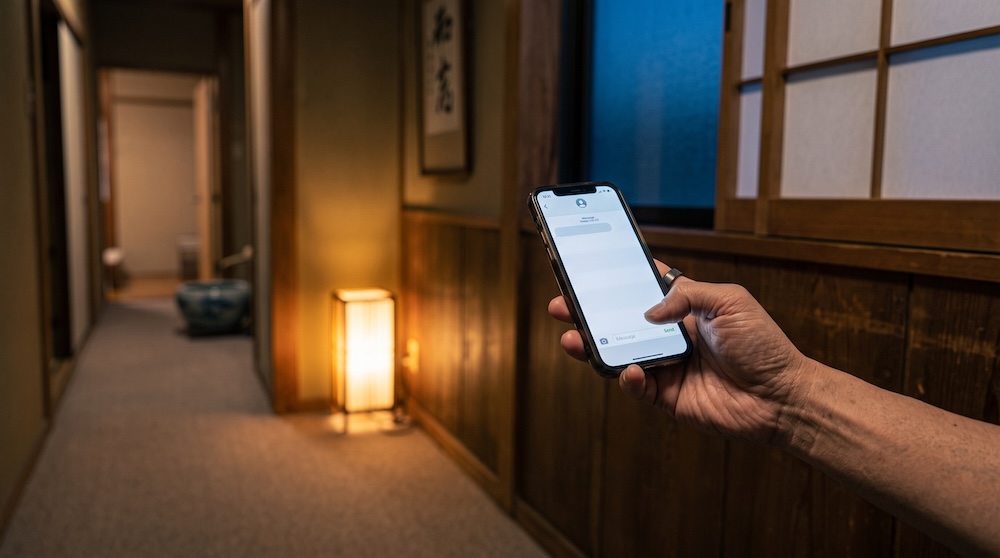 上司への欠勤連絡を打てずに悩む手元